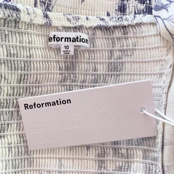 NEW Reformation Stilton Linen Top Carla 10 - Picture 8 of 17